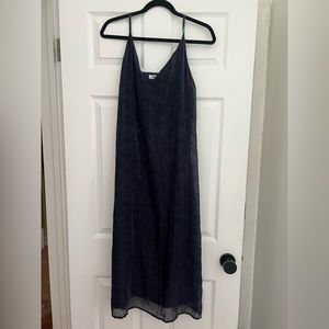 BB Dakota blue velvet midi dress